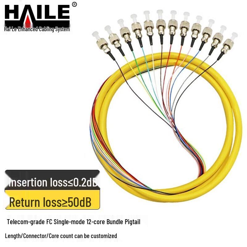 HAILE FC 12-Core Single Mode Fiber Optic Pigtail