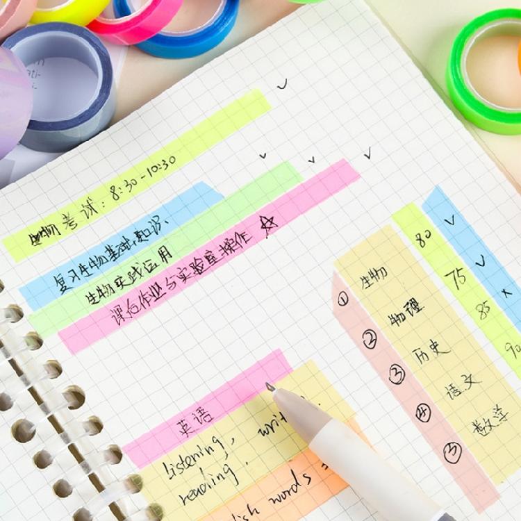 Ruban Adhésif Notes Colorées Largeur 0,6 cm Couleur Fluorescente Ruban Marqueur Adhésif Ruban Adhésif Notes Adhésives Pour Marquage Rapide