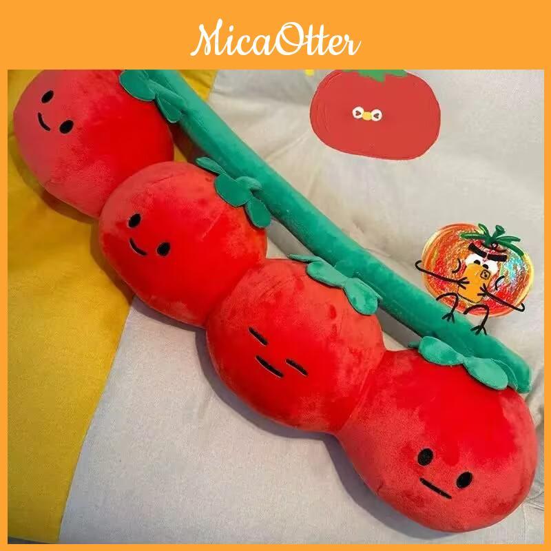 Cartoon Tomato Shaped Plush Pillow With Soft Cotton Filling For Home Decor And Gift