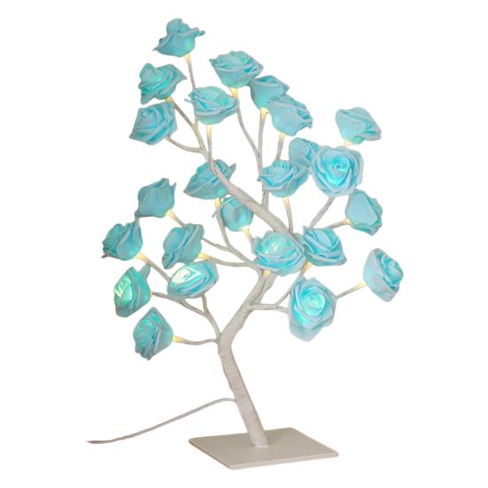 Rose Flower Tree Lamp 24 LED Rose Tree Table Lamp USB Powered Artificial Bonsai Flower Night Light for Bedroom Living Room Wedding Valentine's Day