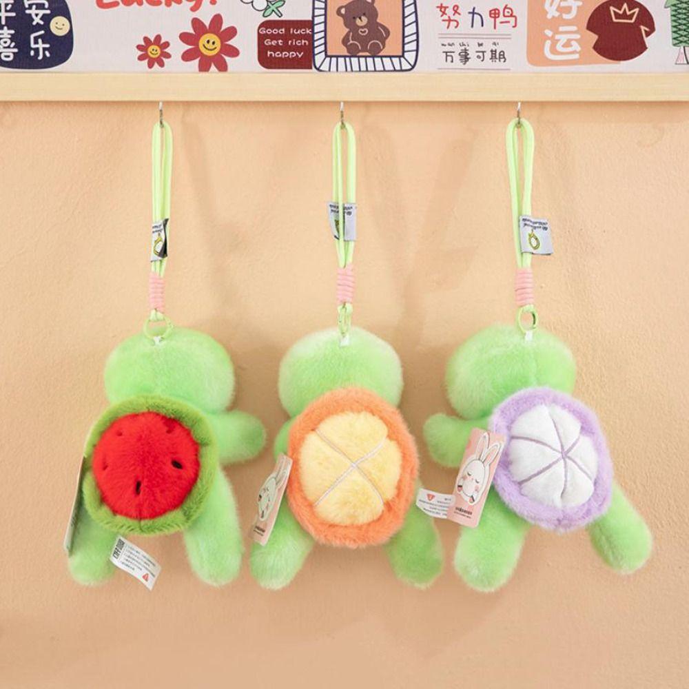 Watermelon Grape Turtle Plush Keychain PP Cotton Green Doll Key Ring Birthday Gift