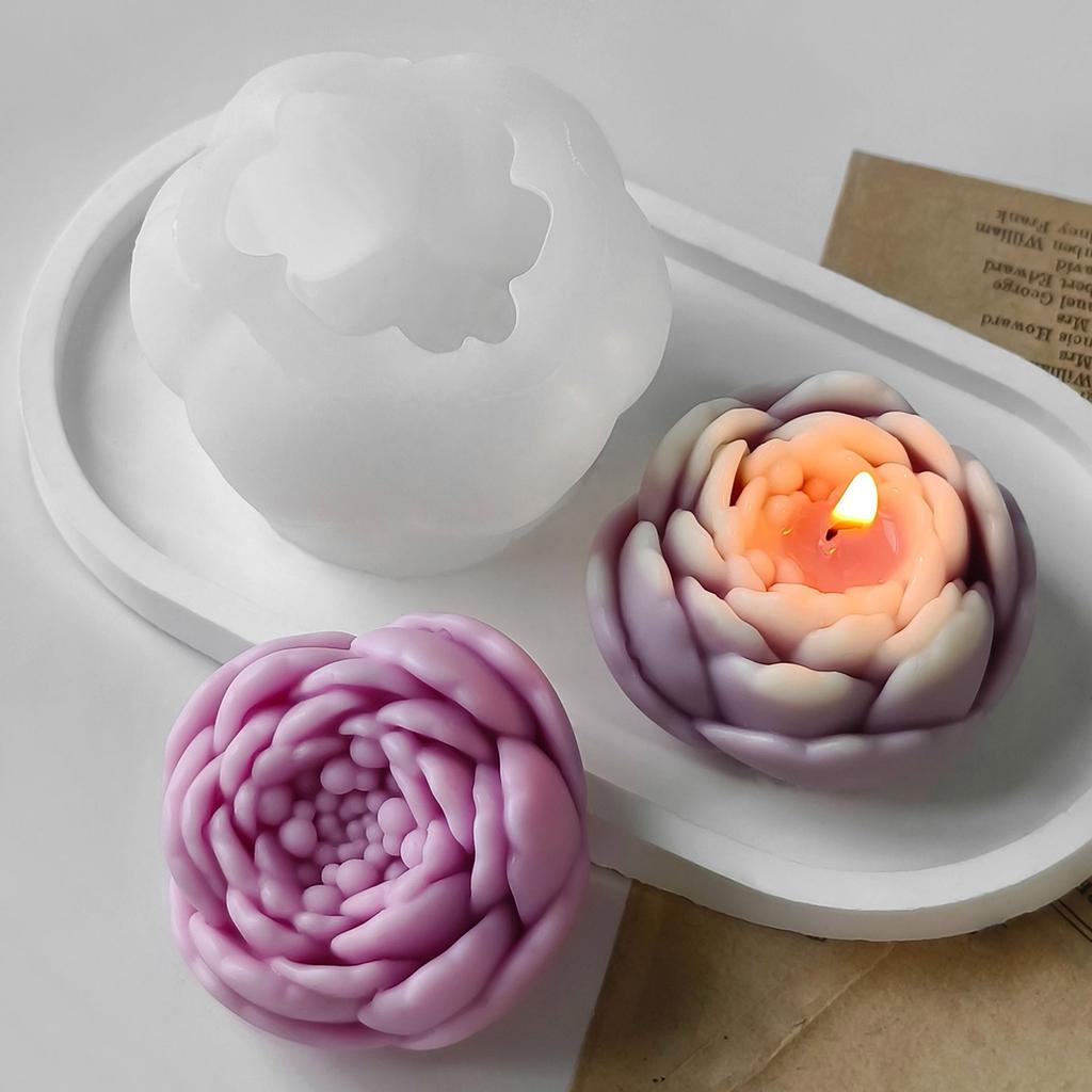 DIY Crafts and Handmade Soap Making Mold Flexible Flower Shape Candle Silicone Molds For DIY Crafts And Home Decoration
