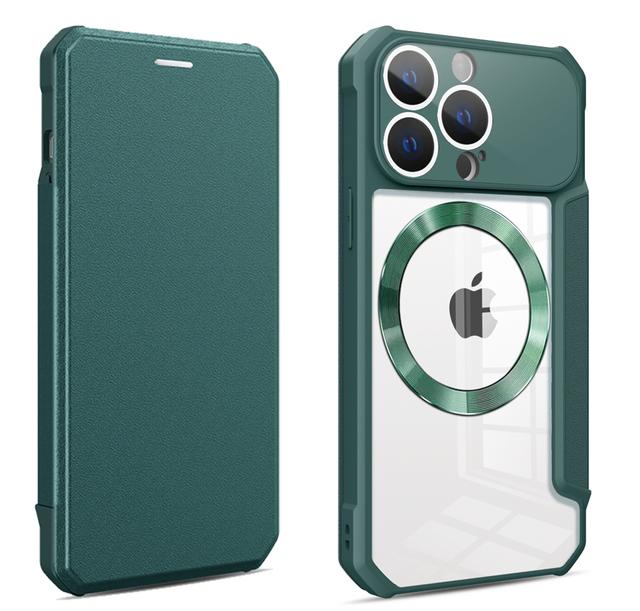 Flip Wallet Magnetic Leather For Magsafe Case For Iphone 14 Pro Max 13 12 11 Xr X Xs 14plus Card Slots Stand Transparent Cover