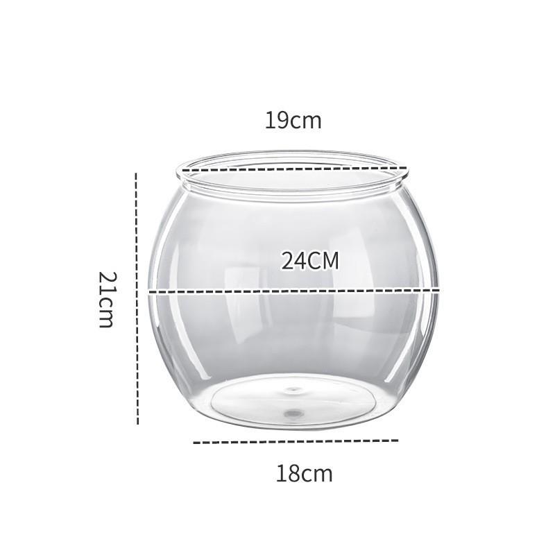 Clear Unbreakable Desktop & Living Room Fish Tank - Round Transparent Tank for Goldfish & Turtles
