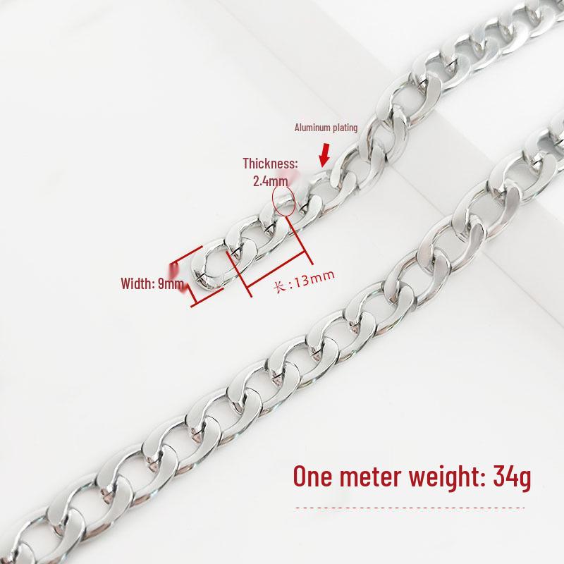 Nicht verblassender Aluminiumketten-Taschenriemen - Damen Crossbody Ersatzkette für DIY-Zubehör und Dekoration