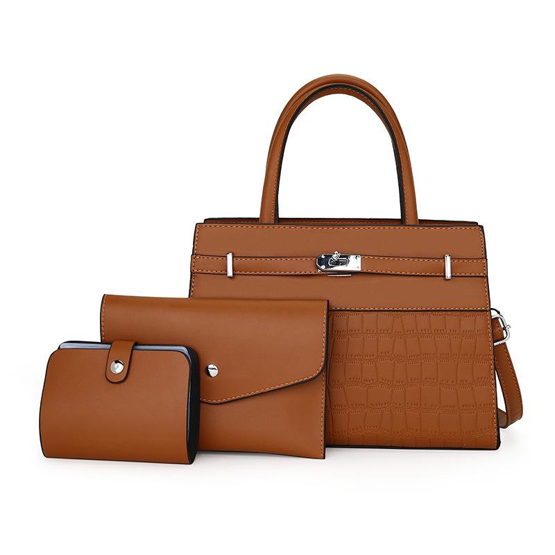 Women's Bag New Stone Pattern Multi-piece Set Women's Bag Single Shoulder Oblique Span Portable Child and Mother Bag