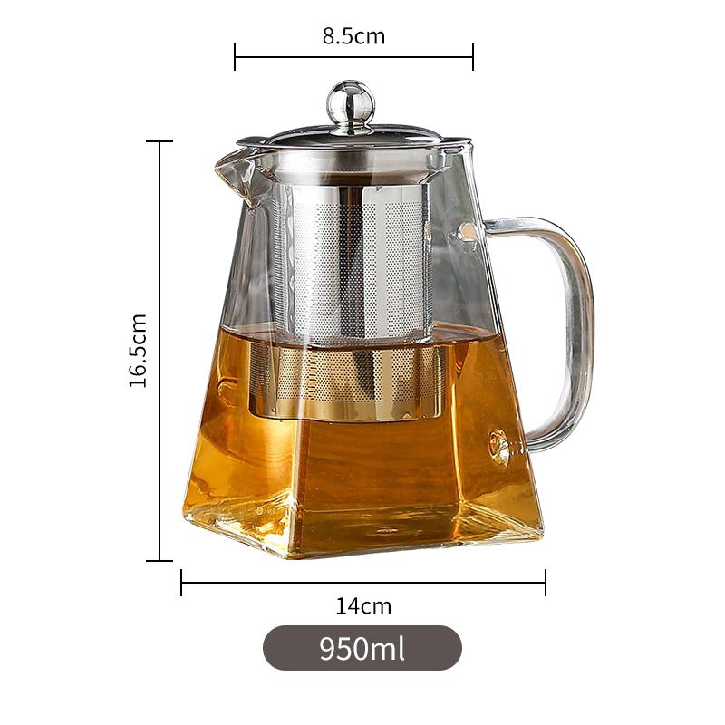YOMDID Durable Teapot Brewing Tea Dual Purpose Make Tea Heated Container Tea Kettle Glass Tea Pot With Stainless Steel Infuser