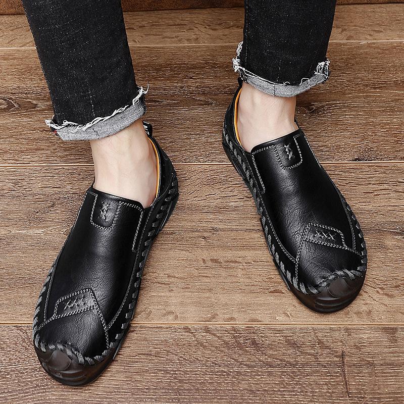 Men Shoes Casual Leather Hand Sewn Men Sneakers Breathable Driving Shoes Designer Men's Loafers Fashion Moccasins Zapatos Hombre