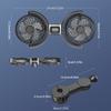 Portable ABS Vehicle USB Powered Fan with Double Head and Adjustable Speed for Long Road Trips Summer Efficient Cooling