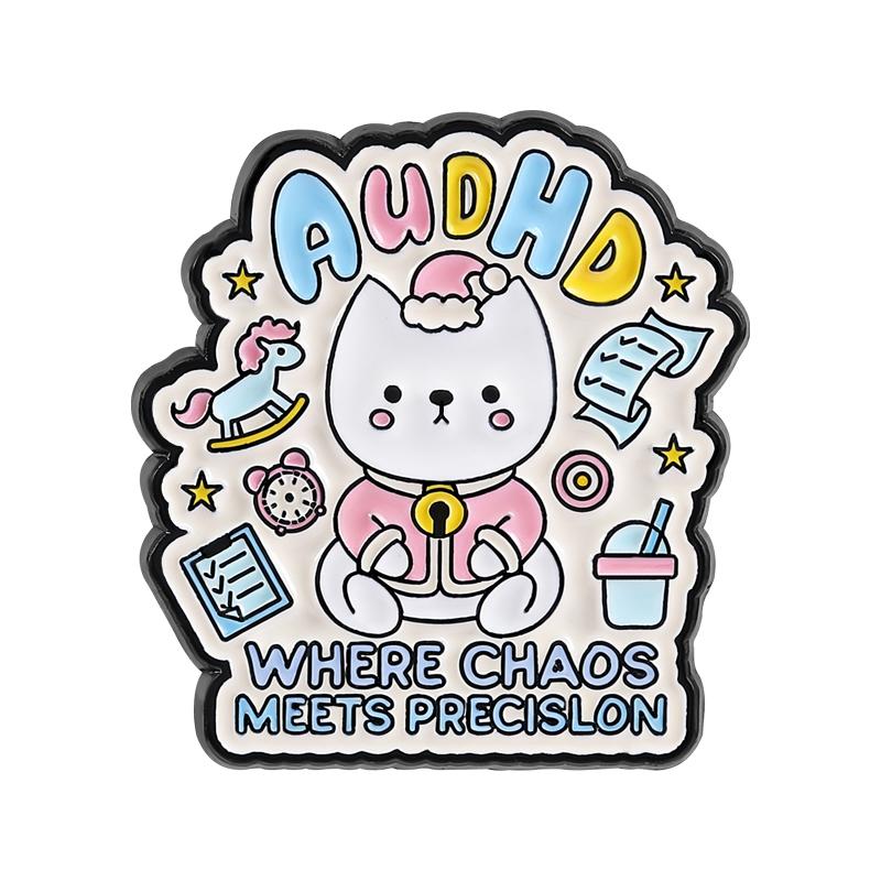

AUDHD Where Chaos Meets Precision Enamel Pin It s Okay To Have Mixed Feelings Healing Brooch Lapel Badge Jewelry Gift For Friend