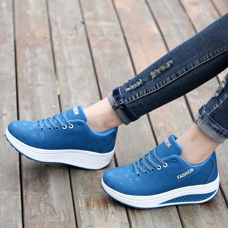 Women Sneakers Breathable Lace Up Wedges Platform Vulcanize Shoes Fashion Women Casual Shoes Tenis Feminino Female Shoes