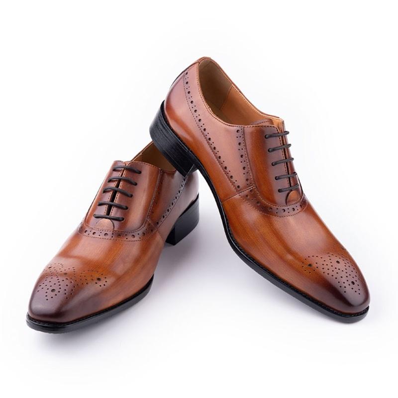 Fashion Luxury Leather Dress Men Shoes Handmade Business Office Party Shoes Genuine Leather British Style Fashion Shoes China Customized
