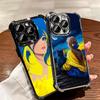 Blue Yellow Ukrainian Girl Plating Phone Case For Iphone 16 17 Pro Max Air 16E 14 15 Plus 12 13 Mini Anti-Fall Airabag Cover