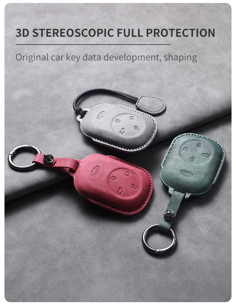 Chery Fengyun A9L Full Coverage Goat Leather Key Case with Protective Buckle
