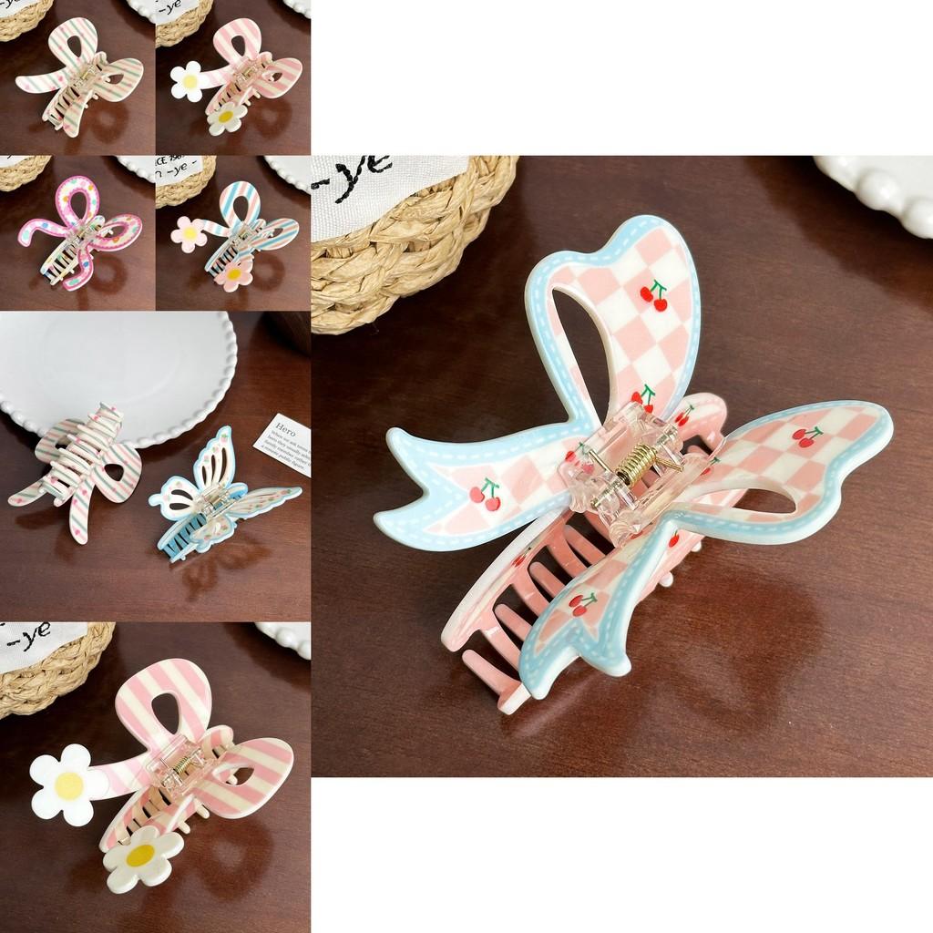 Adorable Acrylic Flower Bow Hair Clamps Ideal For Trendy Summer Hair Styles