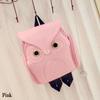 Women Backpack Stylish Cool Black PU Leather Owl Backpack Female Women Shoulder Bag
