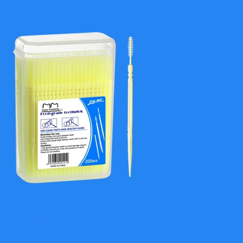 200Pieces/Box Portable Disposable Flosser Oral Cleaning Teeth Care Sticks Double Head Ultra Fine Toothpick