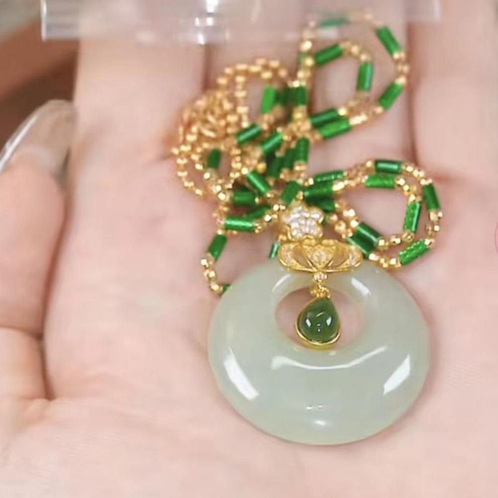 Alloy Crystal Necklace Natural Stone Lucky Necklace Creative Gift Chain Necklaces  Daily Wear