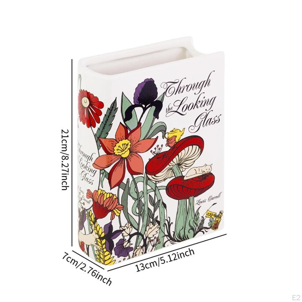 Ceramiczny Wazon na Kwiaty Doniczka Design Książki Aranżacja Kwiatowa do Przedpokoju Świąteczna