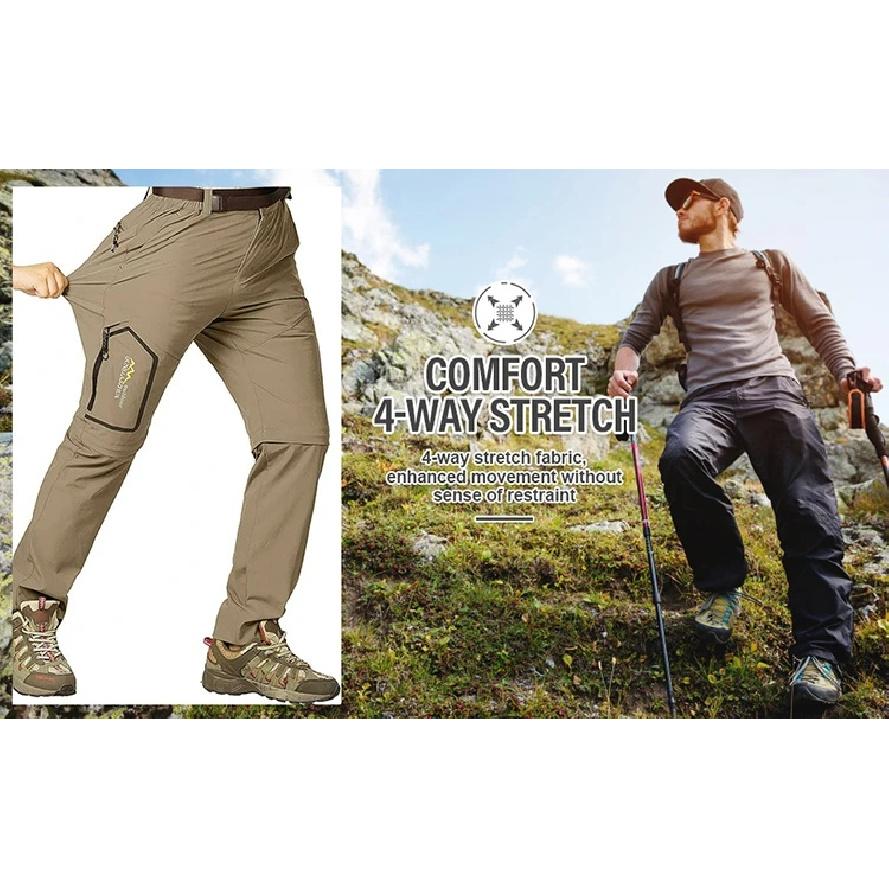 Spring Hiking Tactical Pants Men Waterproof Detachable Fishing Wear Climbing Clothes Quick Dry Anti-UV Trousers