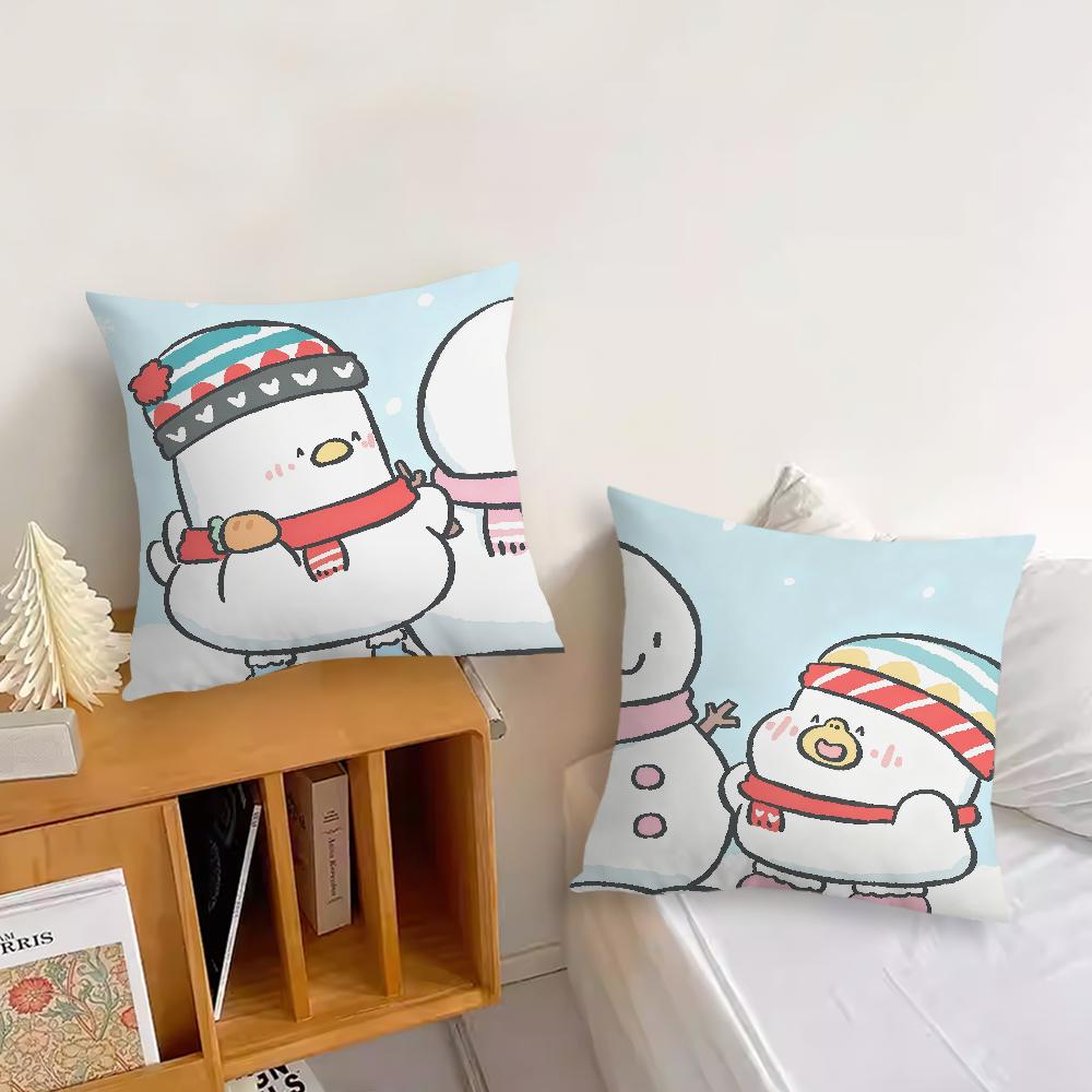 Cartoon Winter Cute Chicken and Duck Cushion Cover Pillow Cover Decoration Room Home Sofa Living Office Car Nordic Simplicity