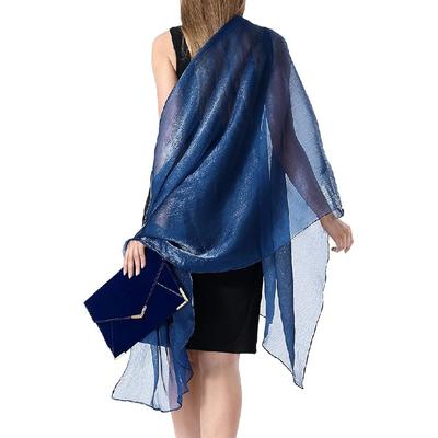 Xales e envoltórios de crepe transparente para festa formal à noite, xale feminino macio e leve para festival de viagem