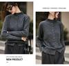 Women's Flecked Knit Stand-up Collar Cardigan - Autumn/Winter Long Sleeve Sweater Coat