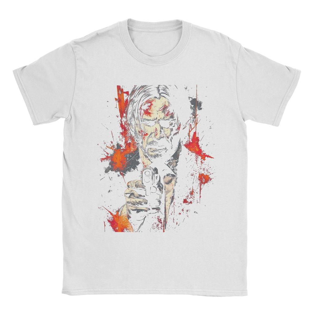 John Wick Night Assassin T Shirts Mens Cotton Novelty TShirts Round Collar Tees Short Sleeve Tops New Arrival