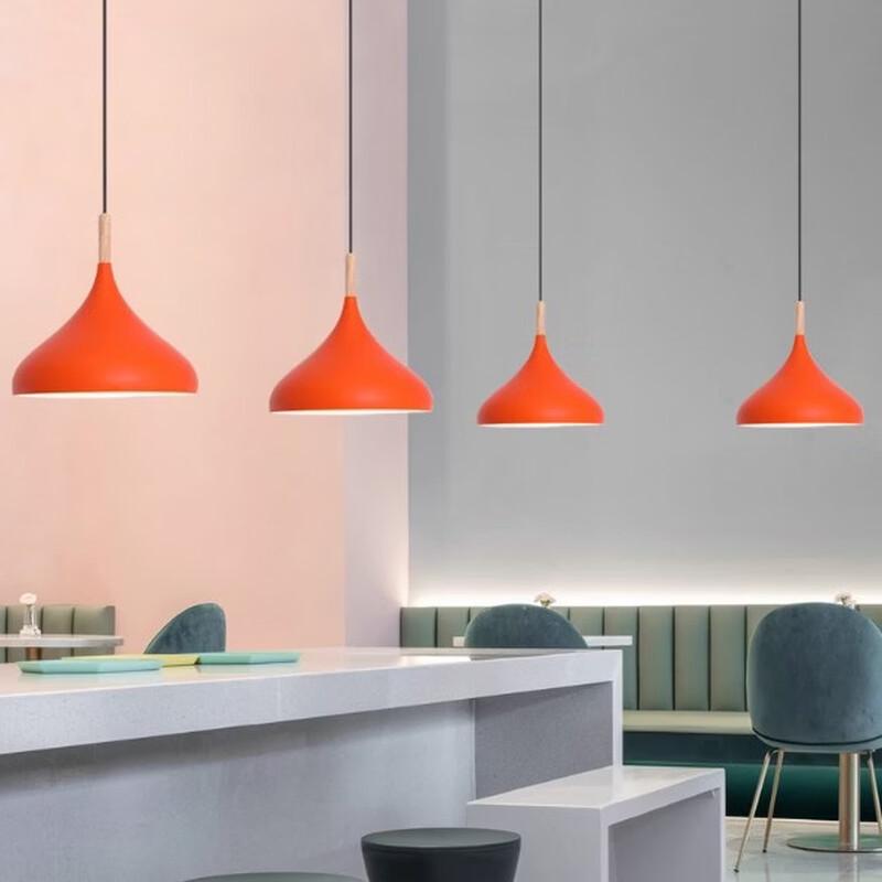 OEING Orange Industrial Pot Lid Pendant Lamp
