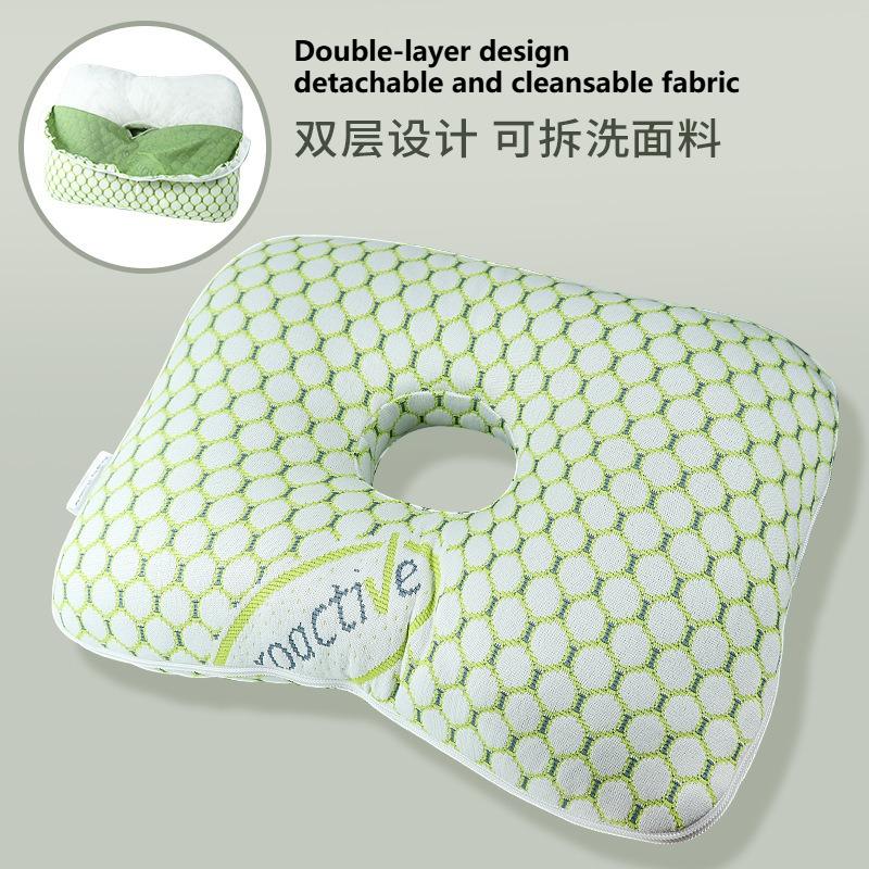 Soft Bamboo Fiber Single Hole Ear Pillow Elderly Patients Orthopedic Design Beauty Salon Adult Side Sleeping Pillow for Pressure