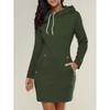 Women's Hooded High Neck Long Sleeve Sweatshirt Dress Solid Casual Bodycon Mini Dress With Pockets S-5XL Plus Size Fall Winter Daily Wear