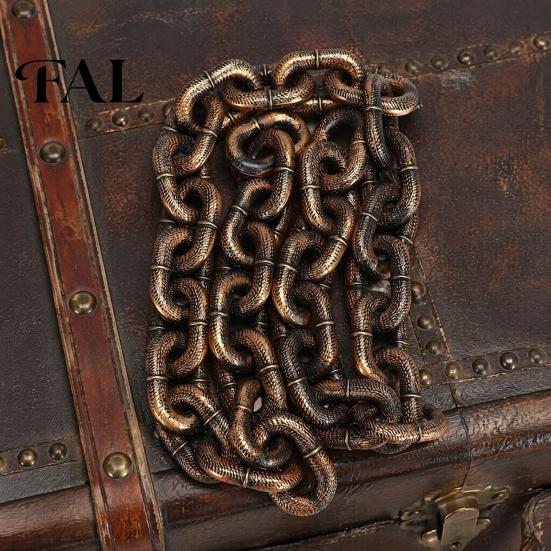 Unique Dog Leash for Parties Simulated Iron Chain Haunted House Cosplay, Halloween Plastic Prop, Novelty Yorkie Decorative Leash, Lightweight
