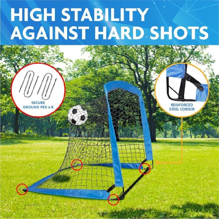 Full Soccer Practice Collection With Foldable Goal Exercise Markers And Inflator For Indoor Outdoor Tasks