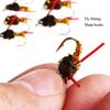 40pcs/ Box Red  Fly Fishing Lure Single Hook Dry Fly Fishing Trout Salmon Set Flies Fishing Lures
