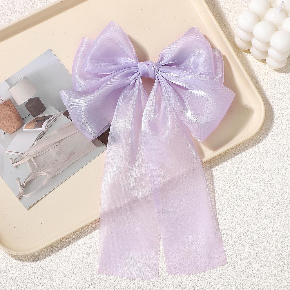RAINBOW BOWS 1Pcs Cream Colored Bow Hair Clip Super Fairy Back Head Clips Elegant Women Ponytail Fahion Hair Accessories