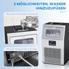 Commercial Ice Cube Maker, LED Lighting, Easy-to-Read Display, with Scoop, Silver