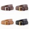 Classic Leather Belt For Women With Silver Pin Buckle And Casual Style