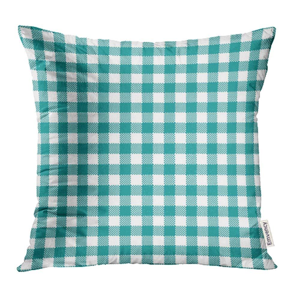 teal check cushions