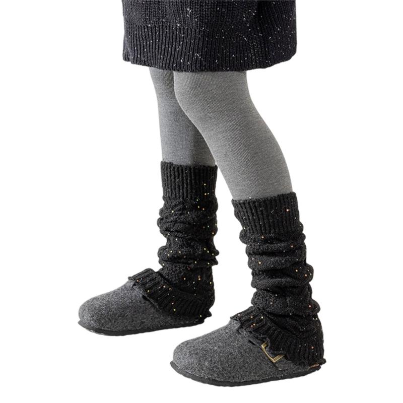 Kids Glittering Ankle Socks Reusable Heat Leggings Breathable Textured Fabric Play date Outfit Essential Easy Care