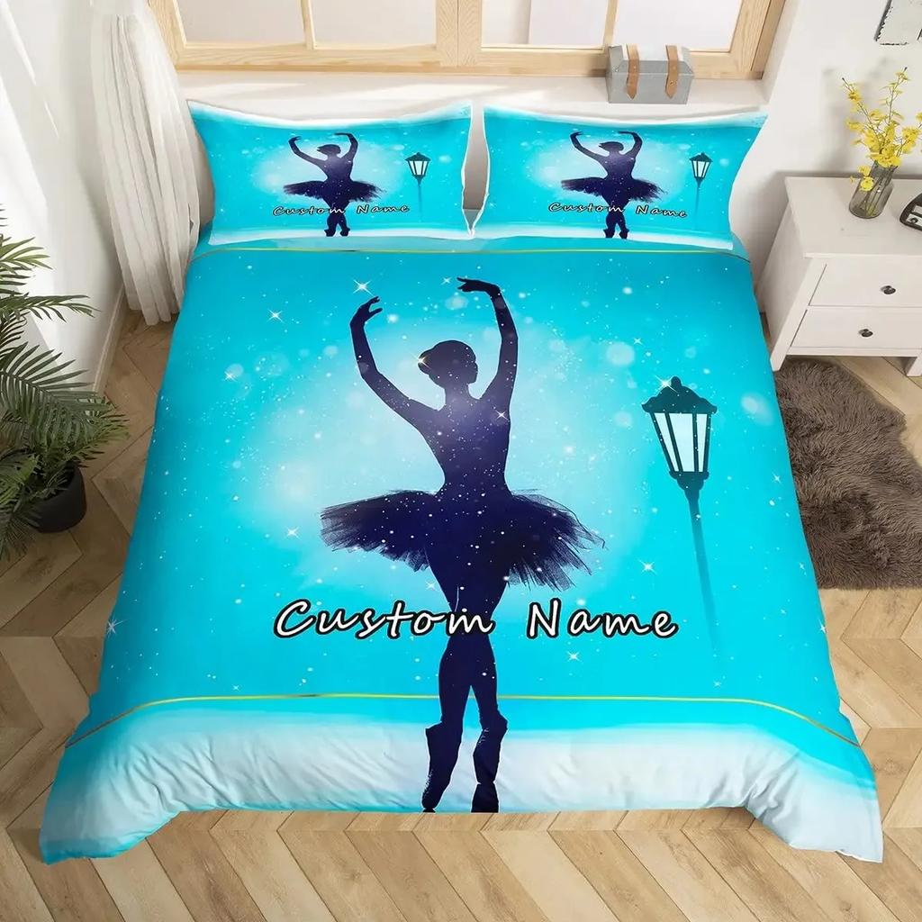 Custom Bedding Set Custom Name Mermaid Duvet Cover Set Personalized Girly Rainbow Gradient Mermaid Comforter Cover,girls Gifts