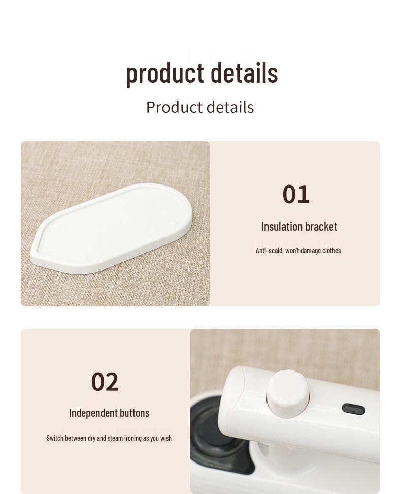 Compact Handheld Garment Steamer - Portable Electric Iron for Clothes, Dorm-Friendly with Precision Steam.