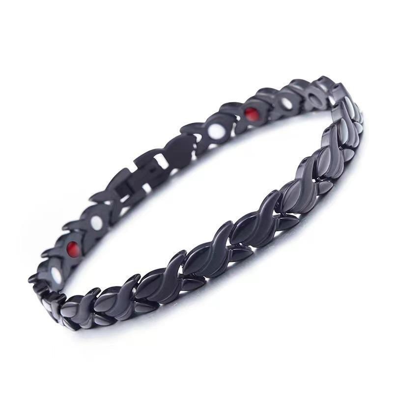 Magnetic Retro Women's Bracelet with Infrared Germanium and Negative Ion Stones - Energy-Enhancing, Color-Preserving Bangle.