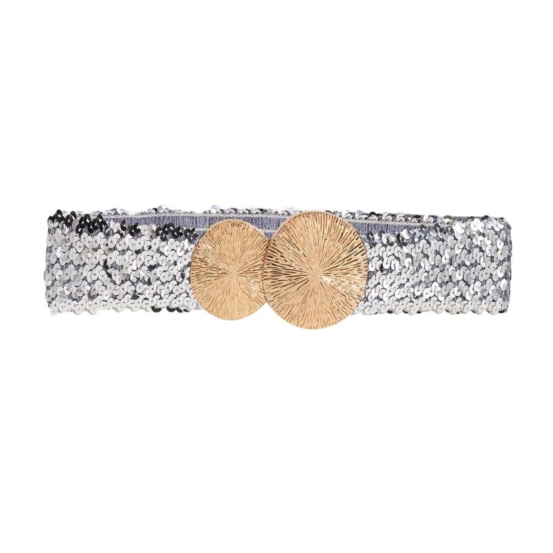 All Matching Cincher Elastic Corset Belt Female Blingbling Corset Shining Waistband Waist Decorative Belt for Dresses