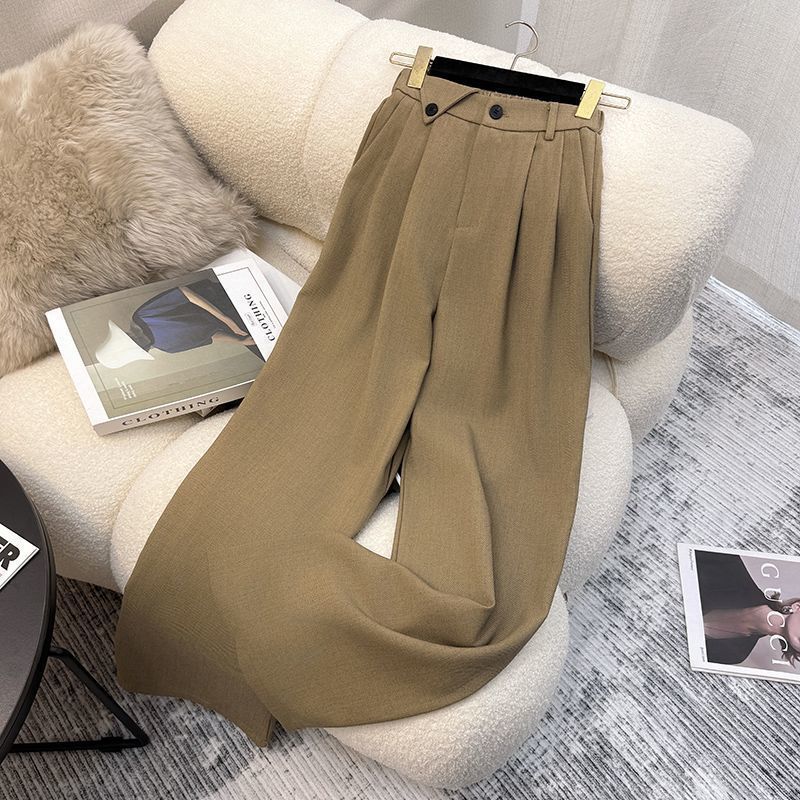 Simple Sleeveless Suit Vest Casual Wide Leg Pants Two-piece Set for Women Elegant Suit Set