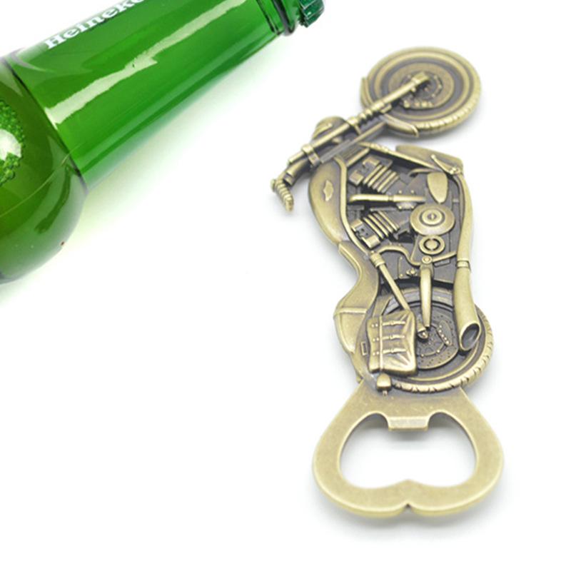 Antique Zinc Alloy Motorcycle Bottle Opener - Perfect Gift for Birthdays, Weddings, or Christmas