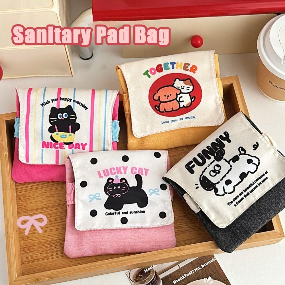 Puppy/Cat Pattern Tampon Organizer Pouch Portable Coin Purse Cute Sanitary Pad Bag  Women