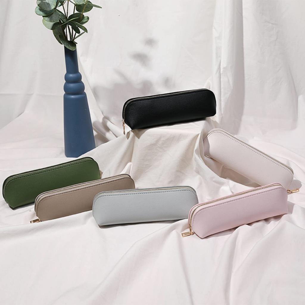 Copeflap Slim Pencil Simple Pencil Pen Solid Color Case, Case, Pouch, Mini, (Green)