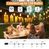 150FT ST38 String Lights Outdoor Garland Connectable Shatterproof Waterproof Plastic Dimmable Patio Garden Decor Fairy Lighst