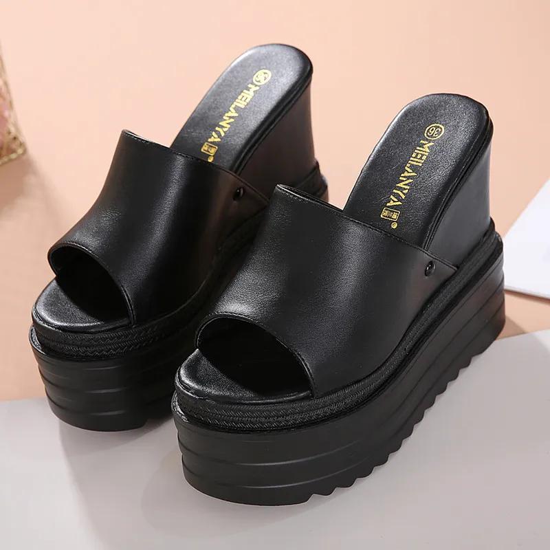 Fashion 14CM summer slippers women platform sandals women sliders shoes summer high heels slippers flip flops female shoes