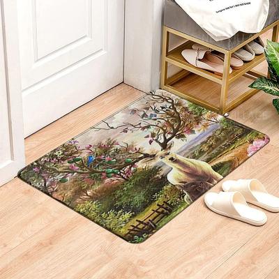 Animal Deer Pattern Door Mats Printed Carpets for Bedroom Bathroom Floor Mat House Entrance Anti-slip Carpets Home Decoration